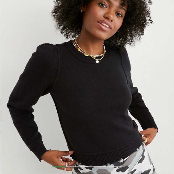 NWT AEO black distressed cropped sweater - Picture 2 of 5